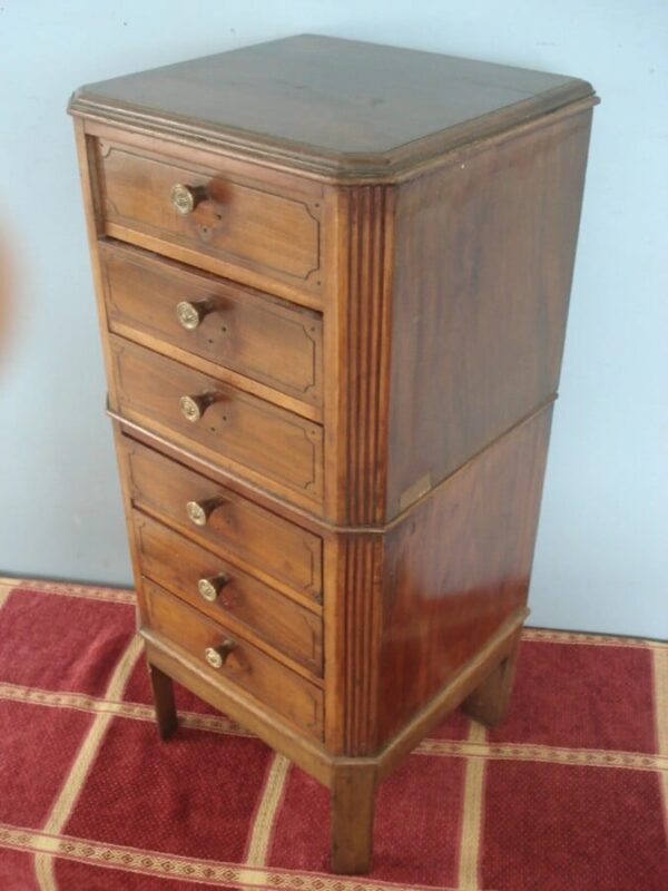 Mini Edwardian chest of six drawers on stand. Antique Chest Of Drawers 5