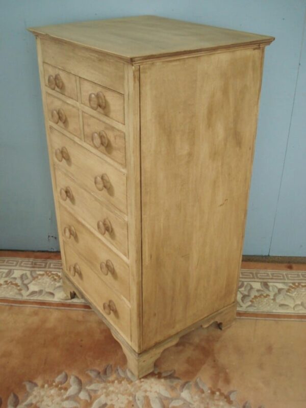 Tall & Narrow Hardwood Edwardian Chest of Eight Drawers Antique Tables 8