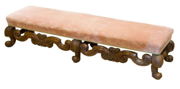 19thc walnut fender stool