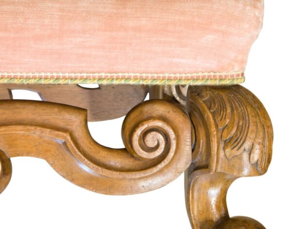 19thc walnut fender stool - Image 3