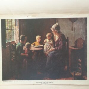 Mother and Children Lithographic Prints by Bernard Pothast Antique Prints