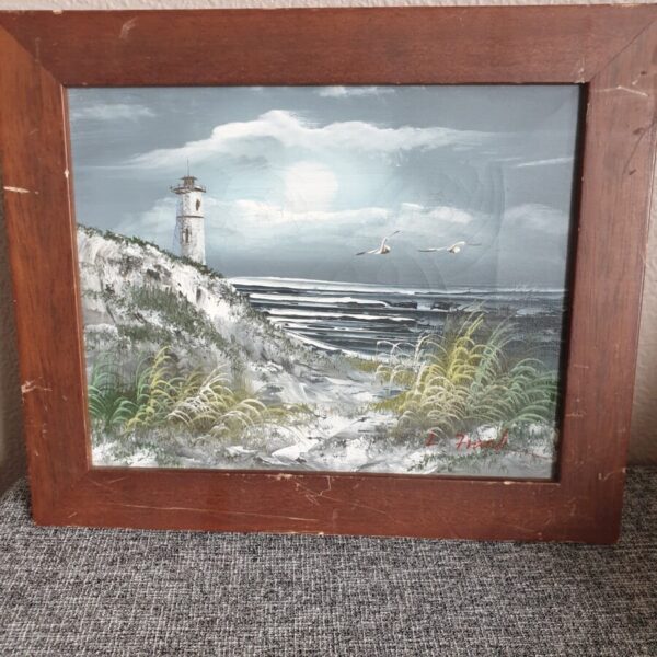 VTG. L. Frank signed oil painting frames canvas Antique Art 3