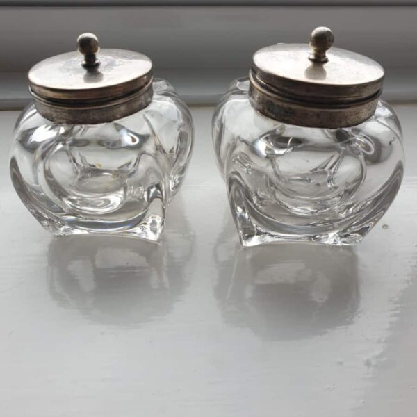 Georgian Portable Ink Pots Antique Glassware 3