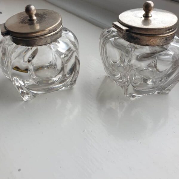 Georgian Portable Ink Pots Antique Glassware 5