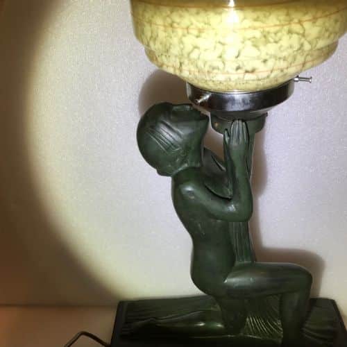 Art Deco bronze and marble lamp Antique Collectibles 4