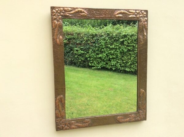 Arts and Crafts Large Copper Mirror c1900's - Image 2
