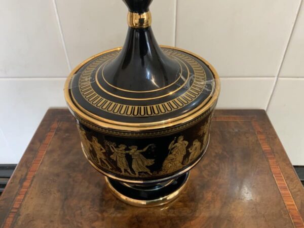 I Spyropoulos 24 carat hand painted glass dish & lid. - Image 2