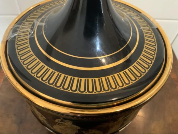 I Spyropoulos 24 carat hand painted glass dish & lid. - Image 8