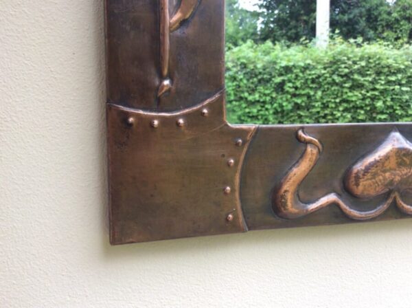 Liberty Arts And Crafts Copper Mirror c1900's - Image 2