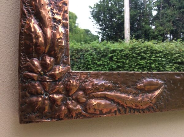 Arts and Crafts Large Copper Mirror c1900's - Image 3