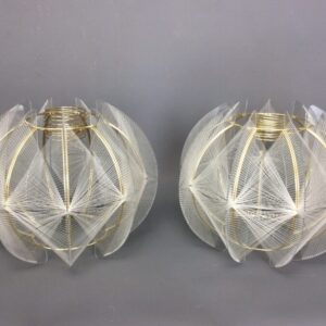 Pair of Paul Secon for Sompex Pendant Shades Mid Century 1960’s Ceiling Lights Antique Lighting