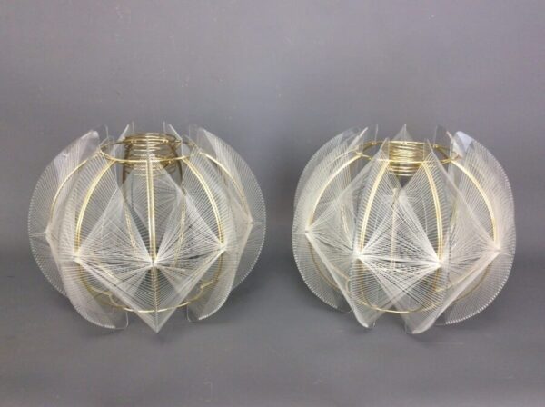 Pair of Paul Secon for Sompex Pendant Shades Mid Century 1960’s Ceiling Lights Antique Lighting 3