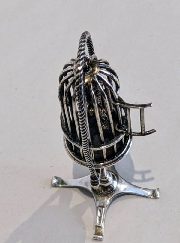 Tiny Silver Bird Cage - Image 5