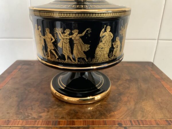 I Spyropoulos 24 carat hand painted glass dish & lid. - Image 3