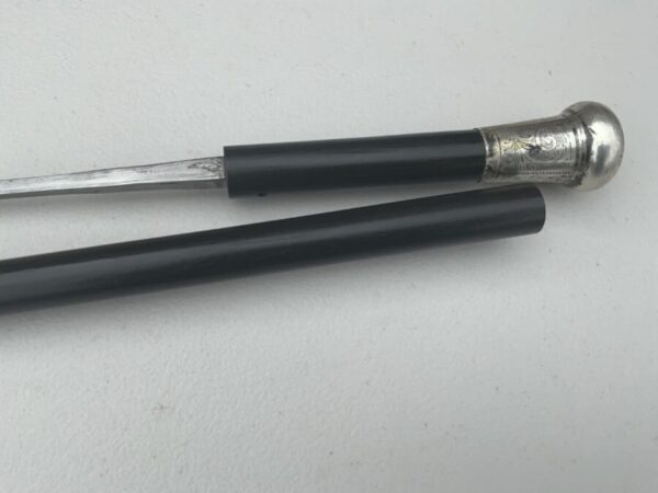 Gentleman’s walking stick sword stick with silver topped handle - Image 14