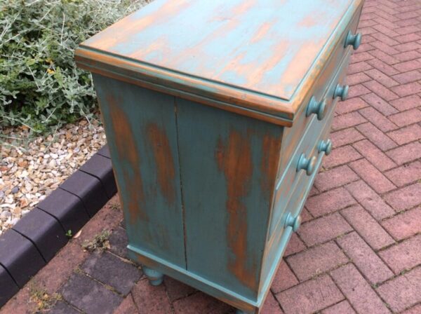 Victorian Painted Chest of Drawers c1880 - Image 4