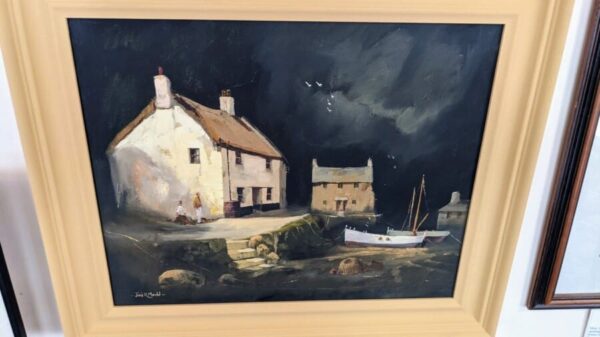 'Cadgwith at Night' Oil - Image 6