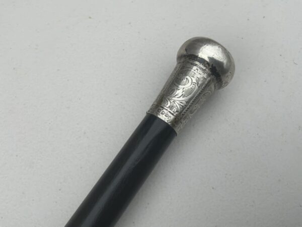 Gentleman’s walking stick sword stick with silver topped handle - Image 2
