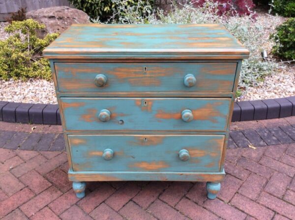 Victorian Painted Chest of Drawers c1880 chest of drawers Antique Draws 3