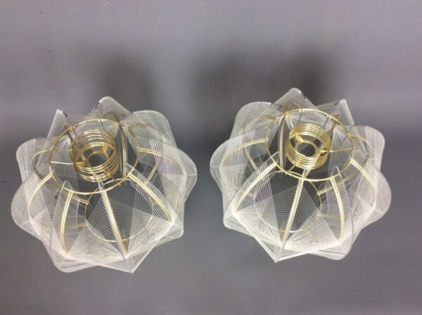 Pair of Paul Secon for Sompex Pendant Shades Mid Century 1960’s Ceiling Lights Antique Lighting 4