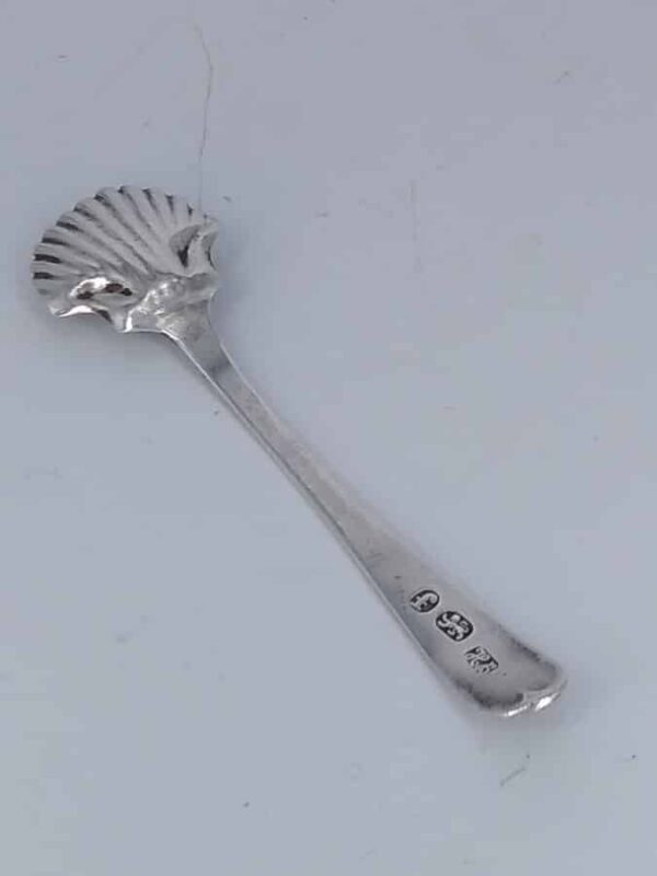 George III Silver Shell Salt Spoon cutlery Antique Silver 6