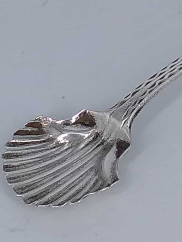 George III Silver Shell Salt Spoon cutlery Antique Silver 8