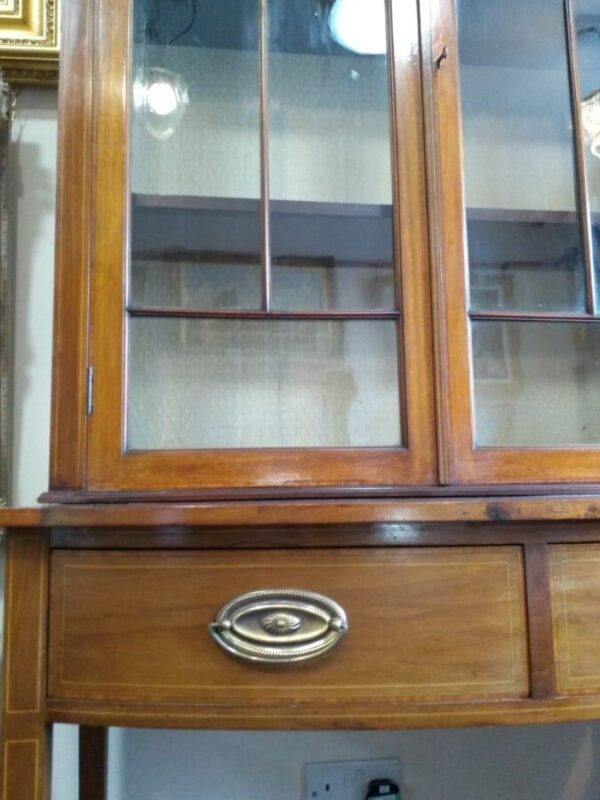 Latticed Glazed Cabinet c.1900 Antique Furniture 4