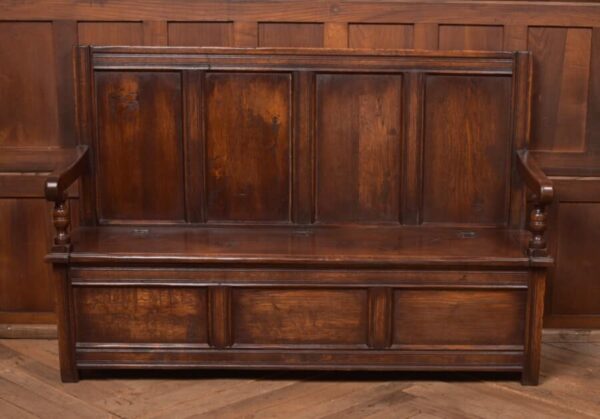19th Century Oak Bench/ Hall Seat/ Settle SAI2713