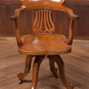 Edwardian Oak Revolving Desk Chair SAI2729 Antique Chairs