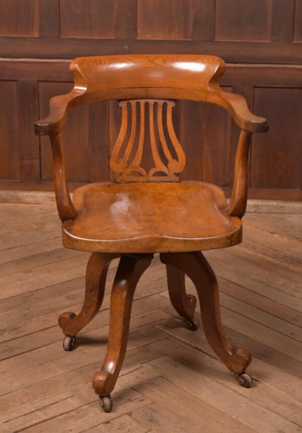 Edwardian Oak Revolving Desk Chair SAI2729 Antique Chairs 3