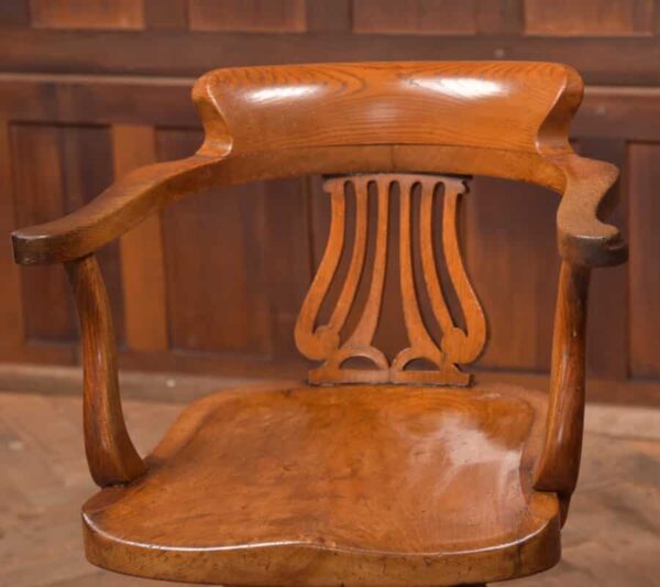 Edwardian Oak Revolving Desk Chair SAI2729 - Image 2