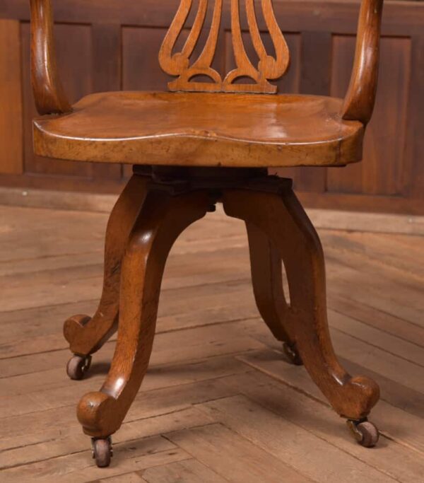 Edwardian Oak Revolving Desk Chair SAI2729 Antique Chairs 5