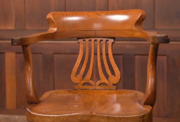 Edwardian Oak Revolving Desk Chair SAI2729 - Image 11