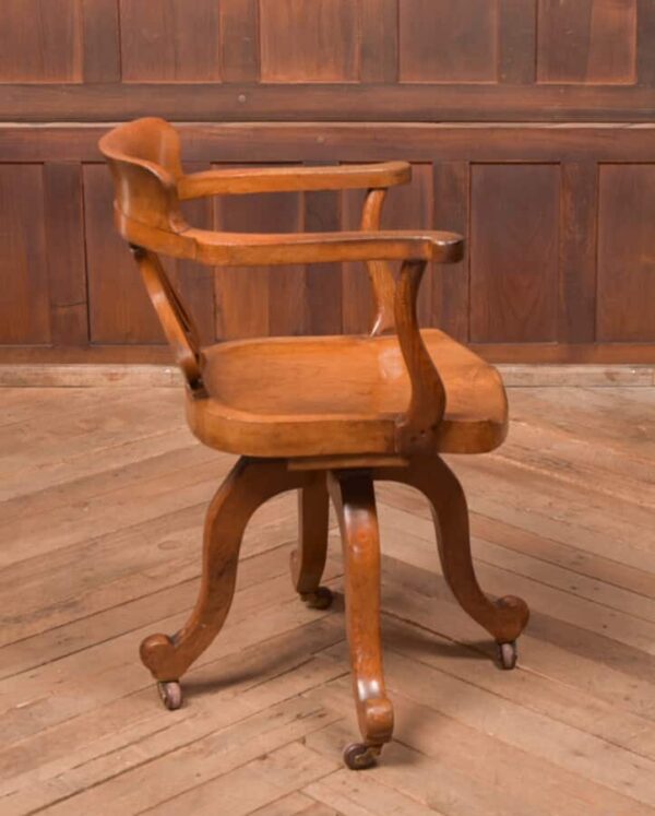 Edwardian Oak Revolving Desk Chair SAI2729 - Image 9