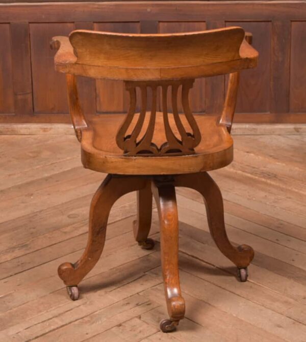 Edwardian Oak Revolving Desk Chair SAI2729 Antique Chairs 10