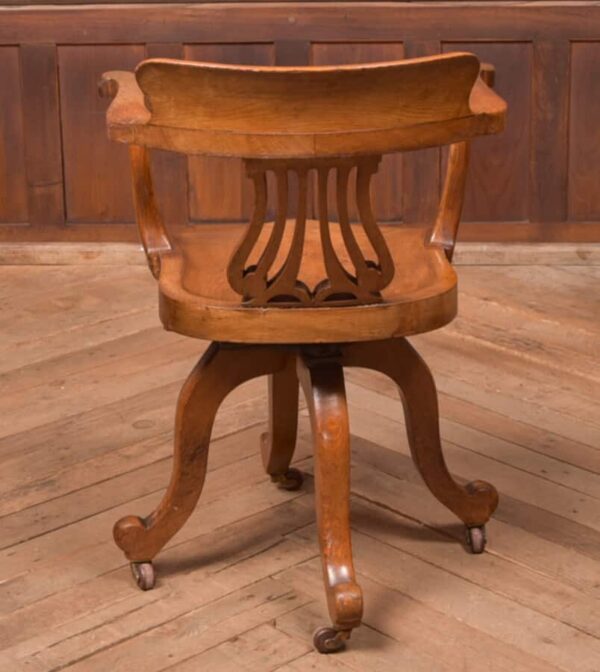 Edwardian Oak Revolving Desk Chair SAI2729 - Image 8