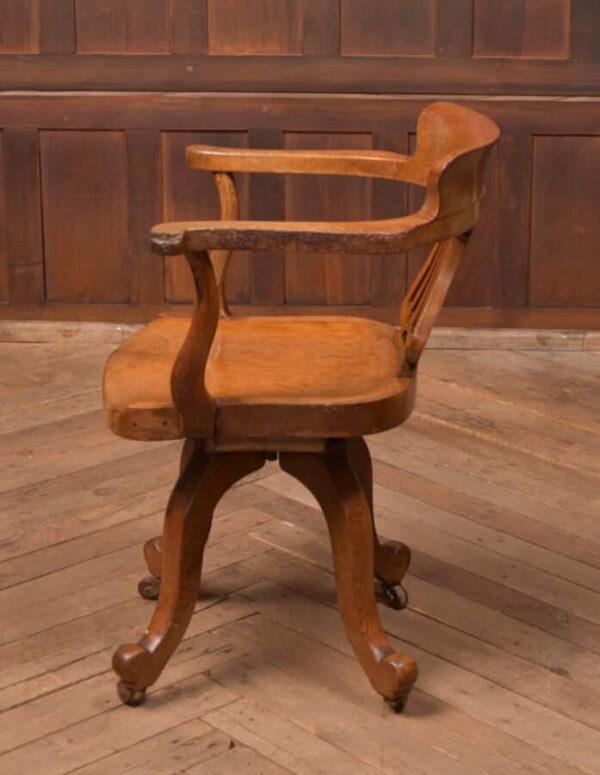 Edwardian Oak Revolving Desk Chair SAI2729 - Image 7