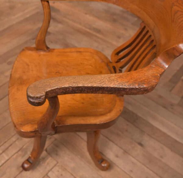 Edwardian Oak Revolving Desk Chair SAI2729 - Image 6