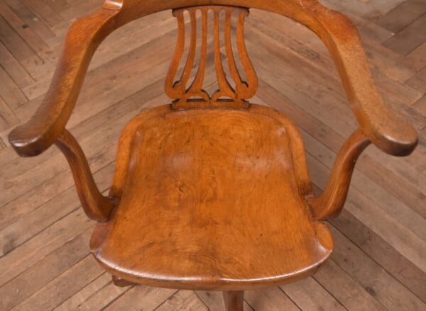 Edwardian Oak Revolving Desk Chair SAI2729 Antique Chairs 7