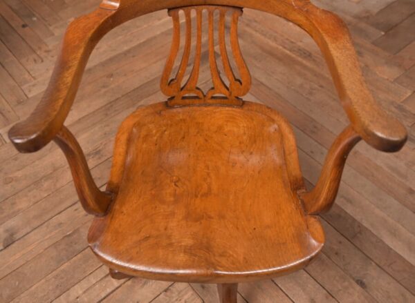 Edwardian Oak Revolving Desk Chair SAI2729 - Image 5