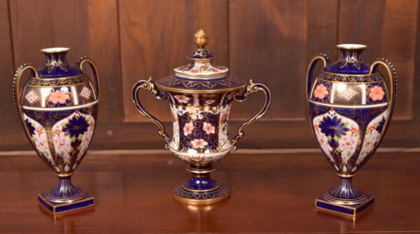 Set Of 3 Royal Crown Derby Imari Vases SAI2735 Royal Crown Derby Antique Ceramics 8