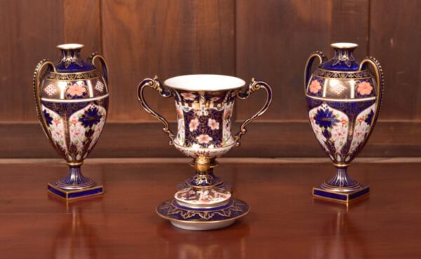 Set Of 3 Royal Crown Derby Imari Vases SAI2735 Royal Crown Derby Antique Ceramics 12