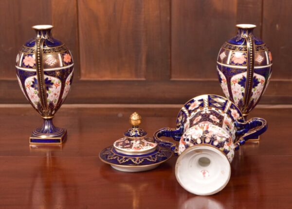 Set Of 3 Royal Crown Derby Imari Vases SAI2735 Royal Crown Derby Antique Ceramics 19