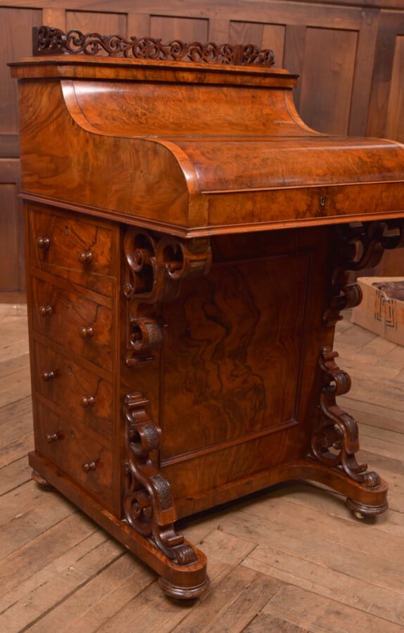 Victorian Burr Walnut Piano Top Davenport SAI2753 Davenport Antique Desks 17