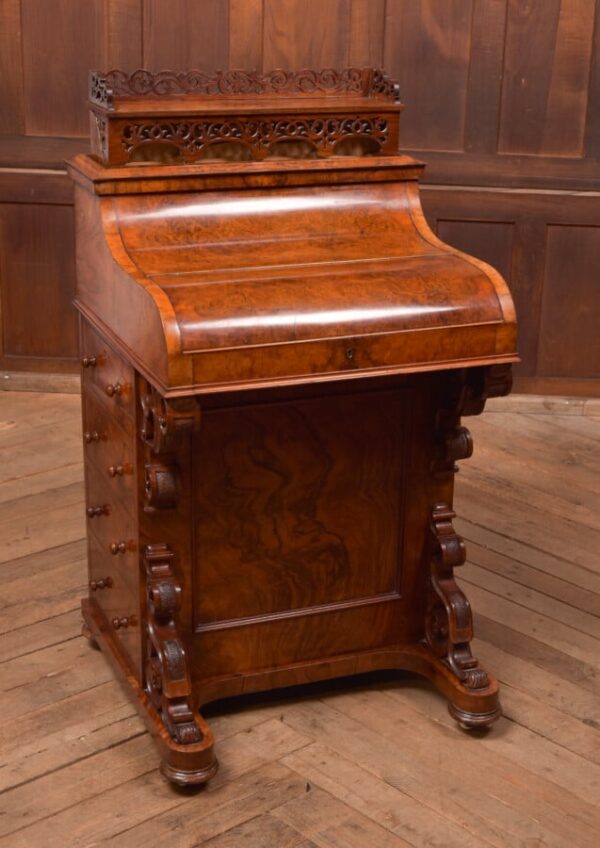 Victorian Burr Walnut Piano Top Davenport SAI2753 Davenport Antique Desks 4
