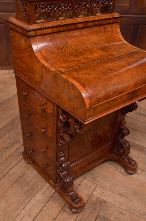 Victorian Burr Walnut Piano Top Davenport SAI2753 Davenport Antique Desks 21