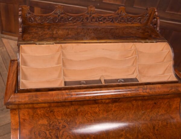 Victorian Burr Walnut Piano Top Davenport SAI2753 - Image 11