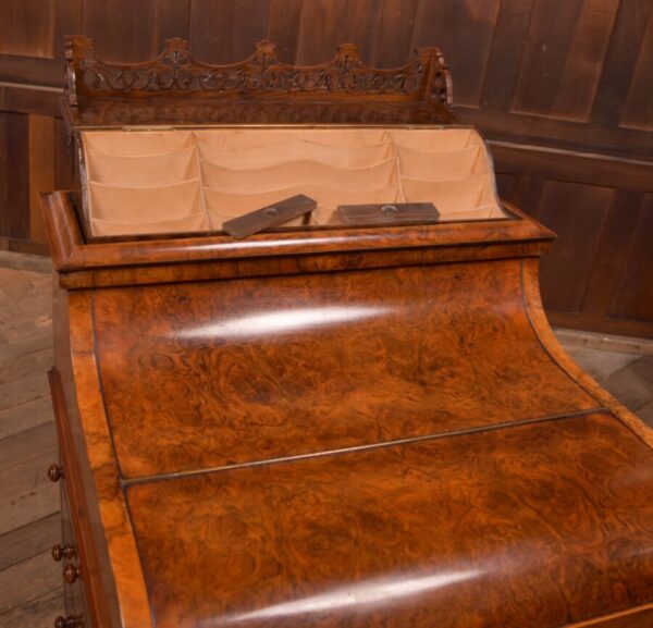 Victorian Burr Walnut Piano Top Davenport SAI2753 - Image 10