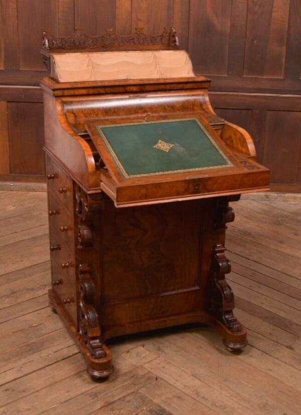 Victorian Burr Walnut Piano Top Davenport SAI2753 - Image 9