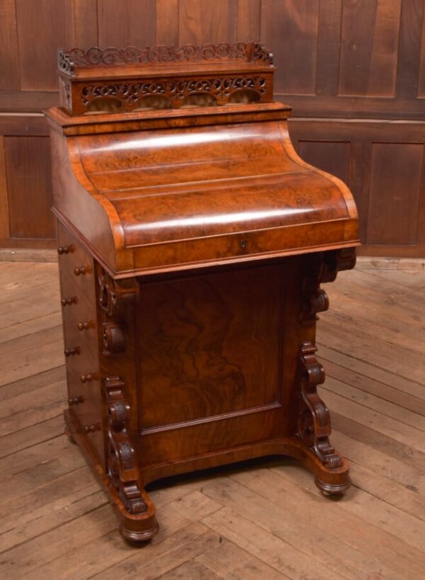 Victorian Burr Walnut Piano Top Davenport SAI2753 - Image 7